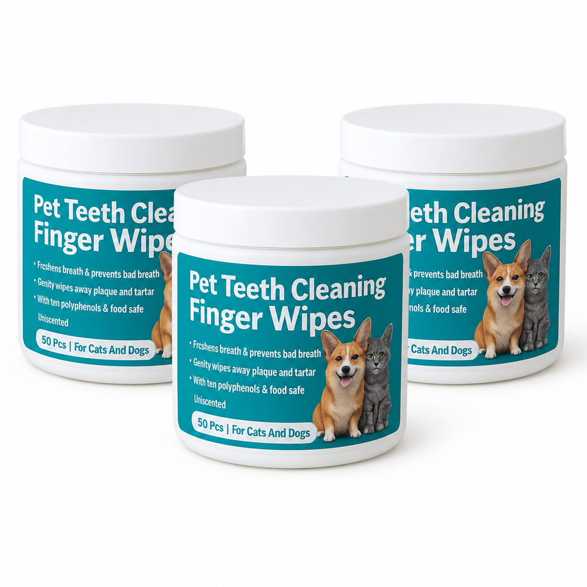 Natural Pet Dental Finger Wipes