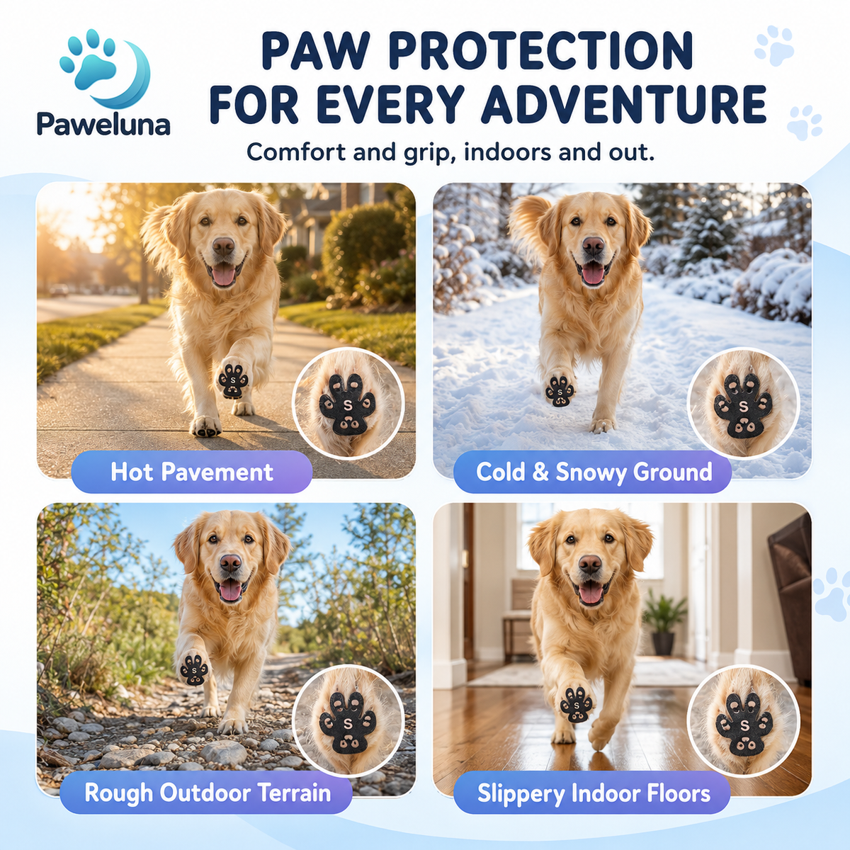Grip Paw Protectors – Anti-Slip Dog Paw Pads