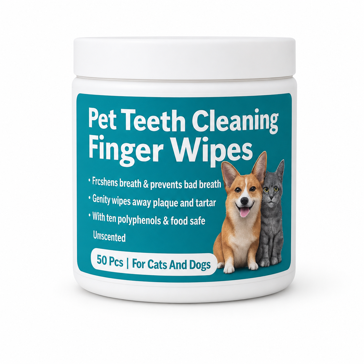 Natural Pet Dental Finger Wipes
