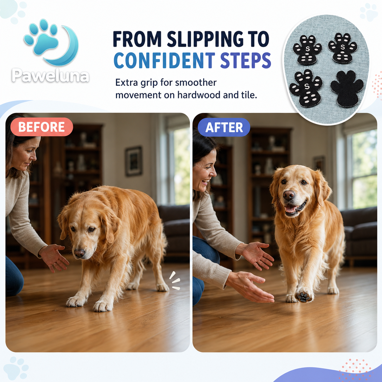 Grip Paw Protectors – Anti-Slip Dog Paw Pads